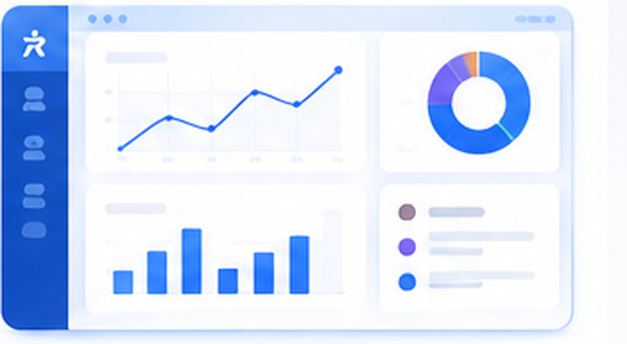 Ilustrasi dashboard laporan & analitik Rekruteen